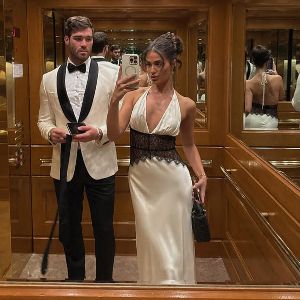 Serena Halter Satin Maxi