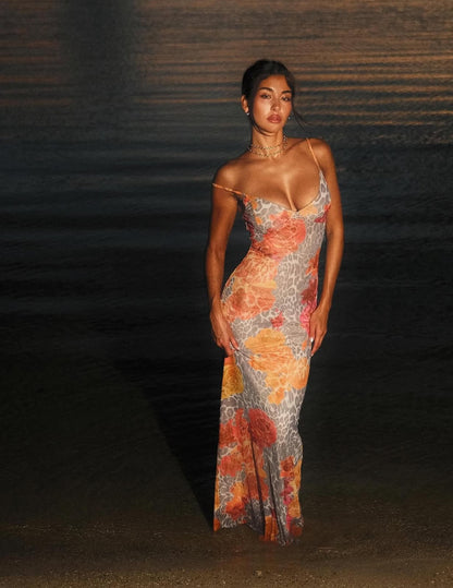 Le Soleil Leopard Maxi Dress