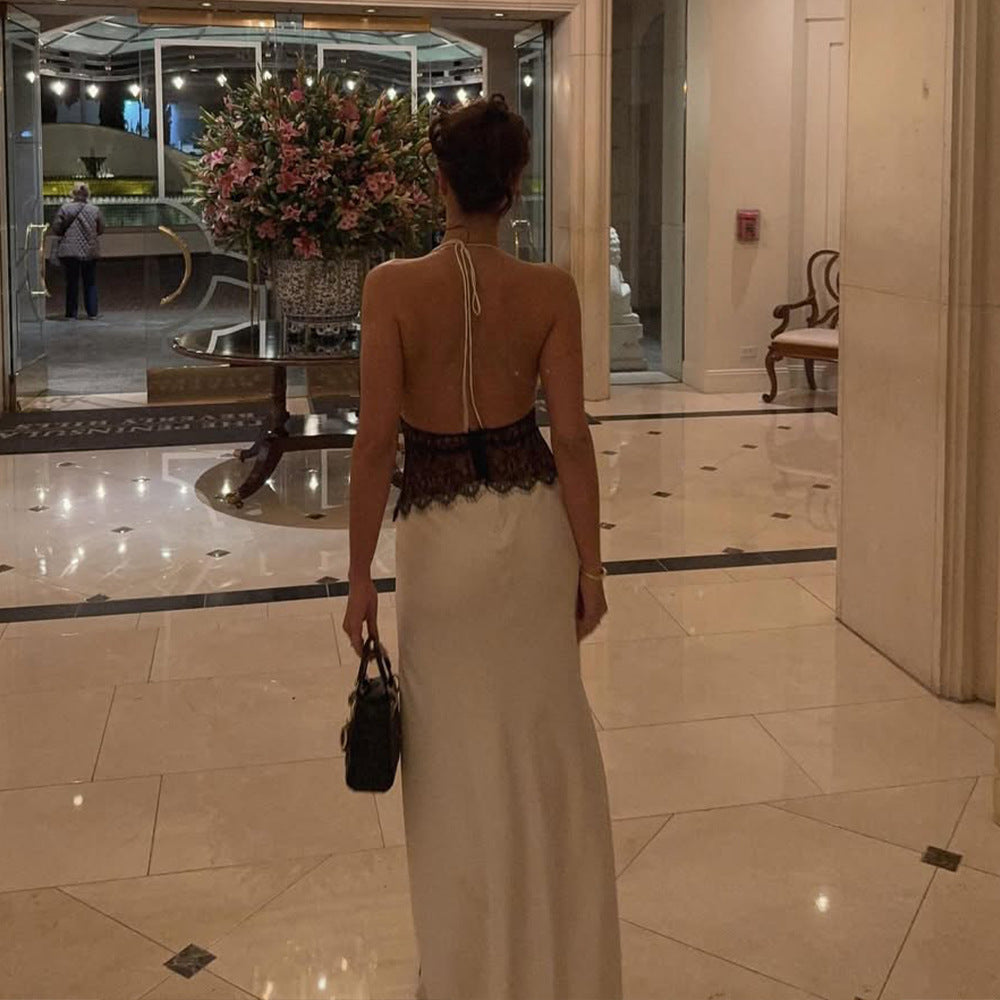 Serena Halter Satin Maxi