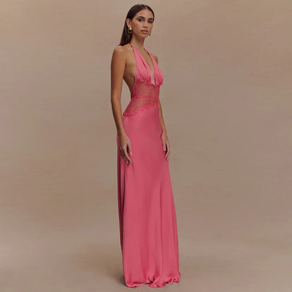 Serena Halter Satin Maxi